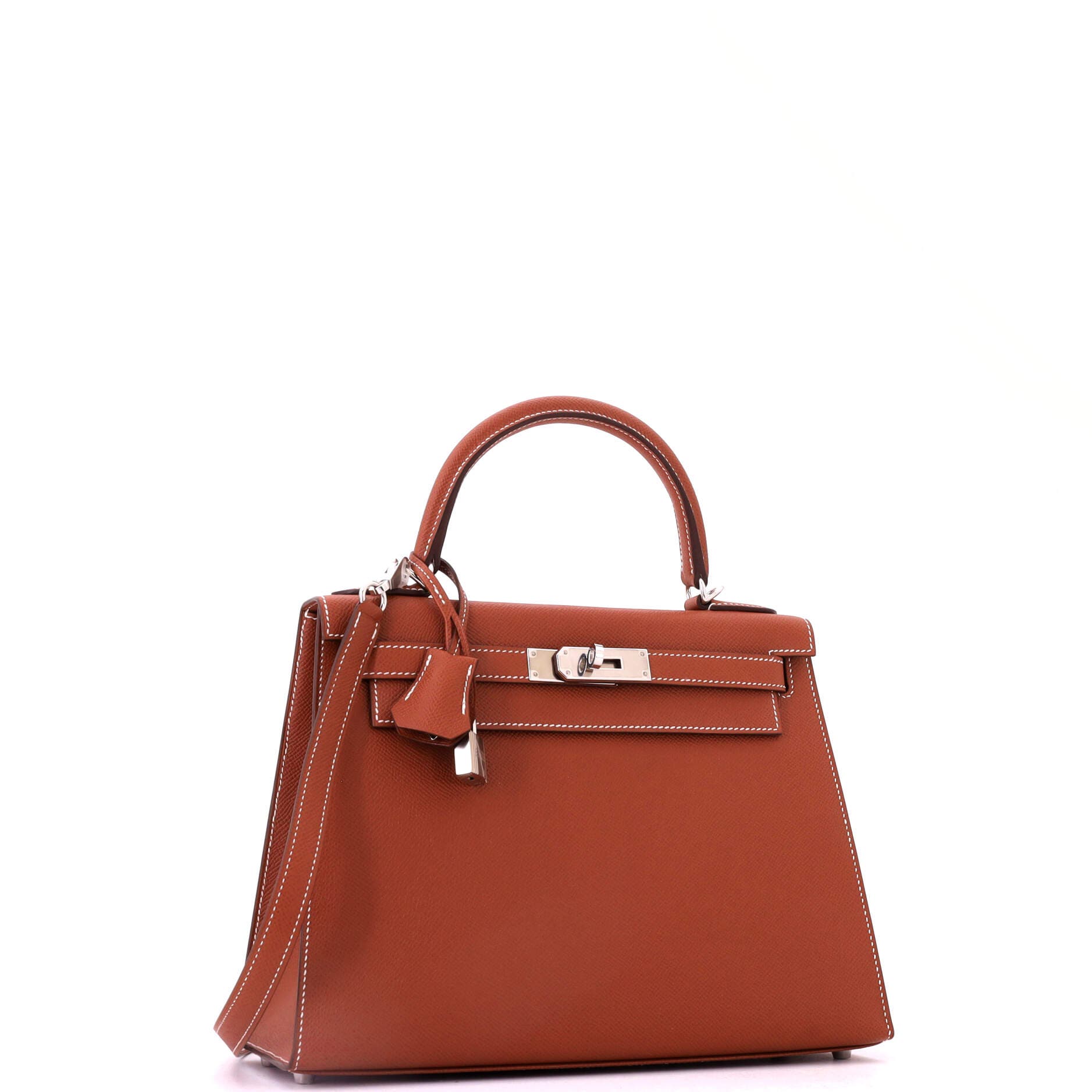 Kelly Handbag Brown Epsom with Palladium Hardware 28, Alternate, color, Brown