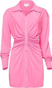 Cinq à Sept Arden Ruched Long Sleeve Shirtdress