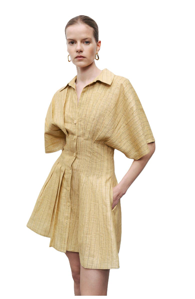 Nocturne Linen Mini Shirt Dress, Alternate, color, 