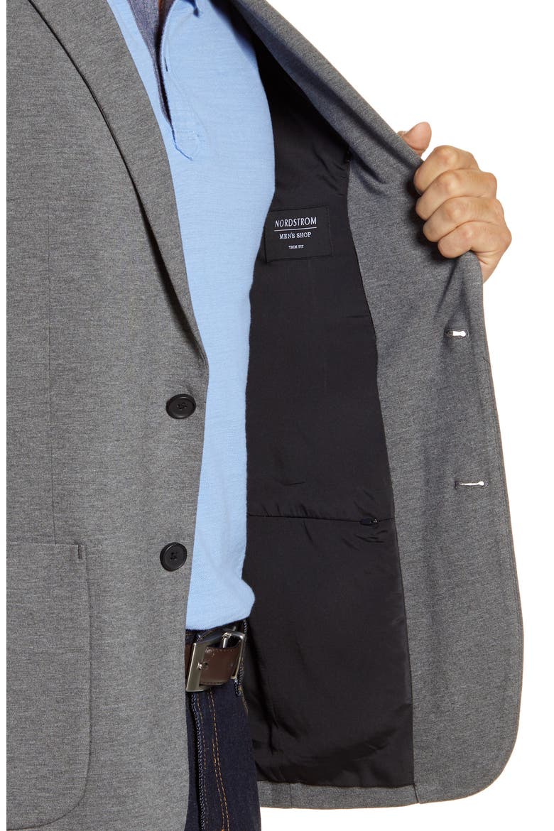 Regular Fit Knit Sport Coat, Alternate, color, GREY PAVEMENT HEATHER