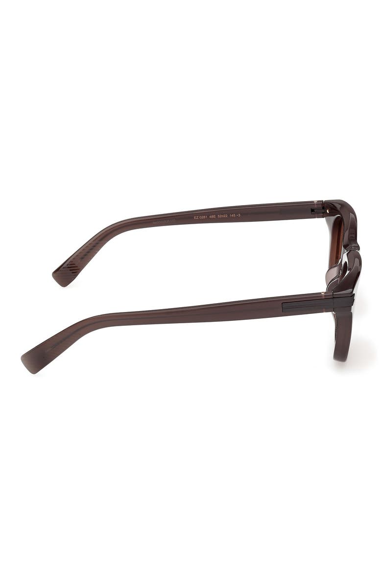 54mm Geometric Sunglasses, Alternate, color, BROWN/ BROWN METAL/ ROVIEX
