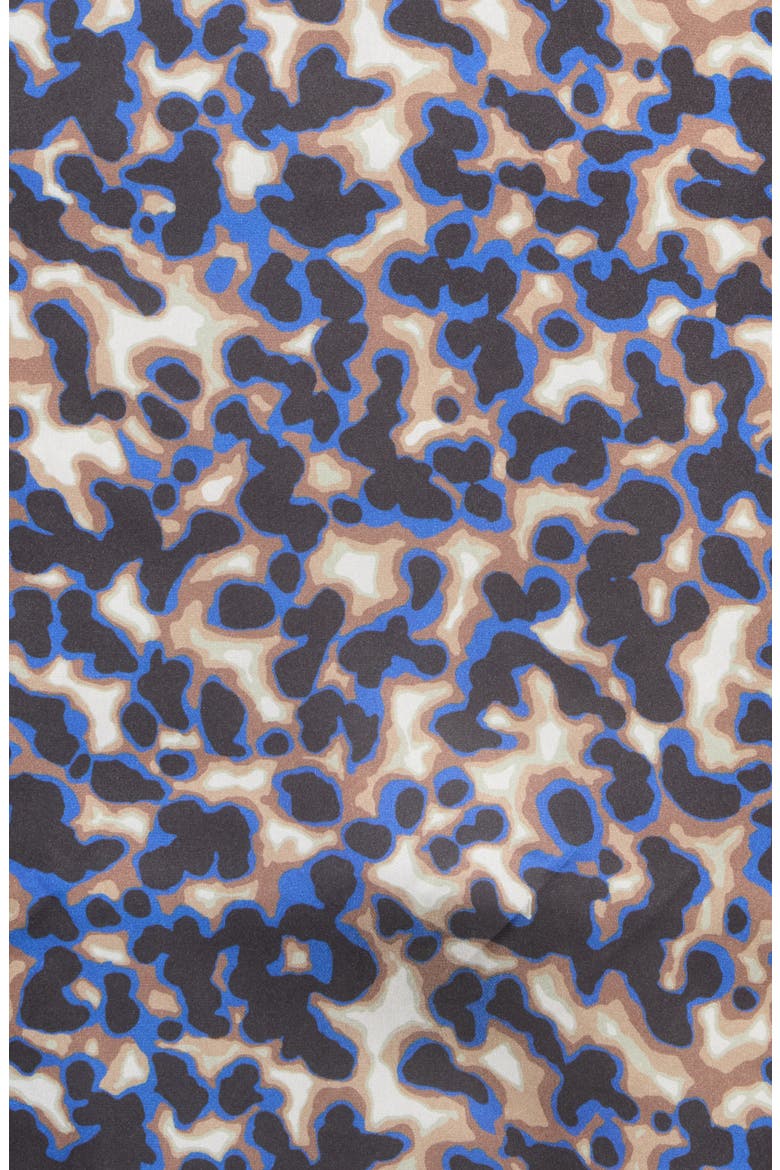 Leopard Print Scarf, Alternate, color, COBALT