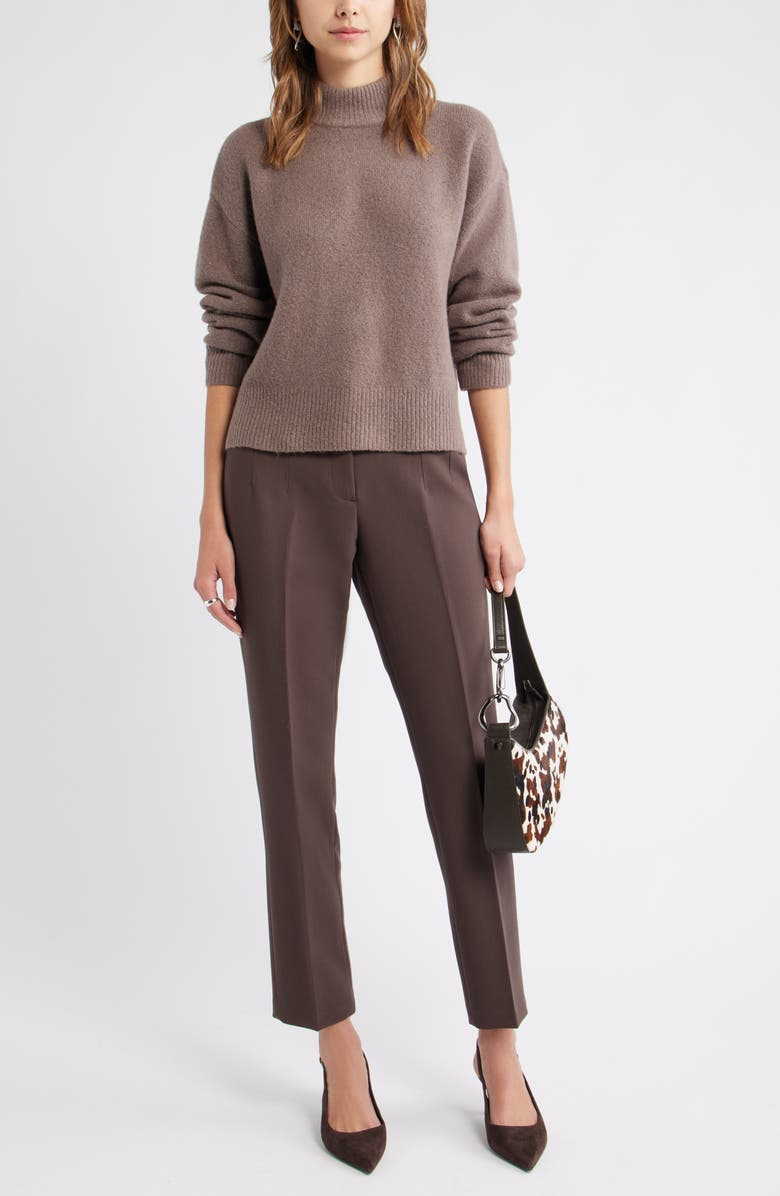 Open Edit Boxy Mock Neck Sweater, Alternate, color, Tan Dusk