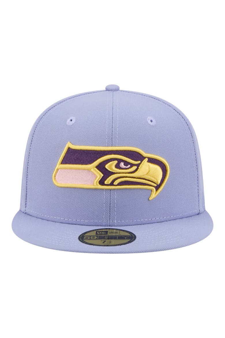Men's New Era Light Purple Seattle Seahawks Lavender Bloom 59FIFTY Fitted Hat, Alternate, color, Light Purple