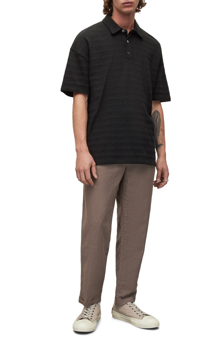 AllSaints Rafa Oversize Pointelle Polo, Alternate, color,