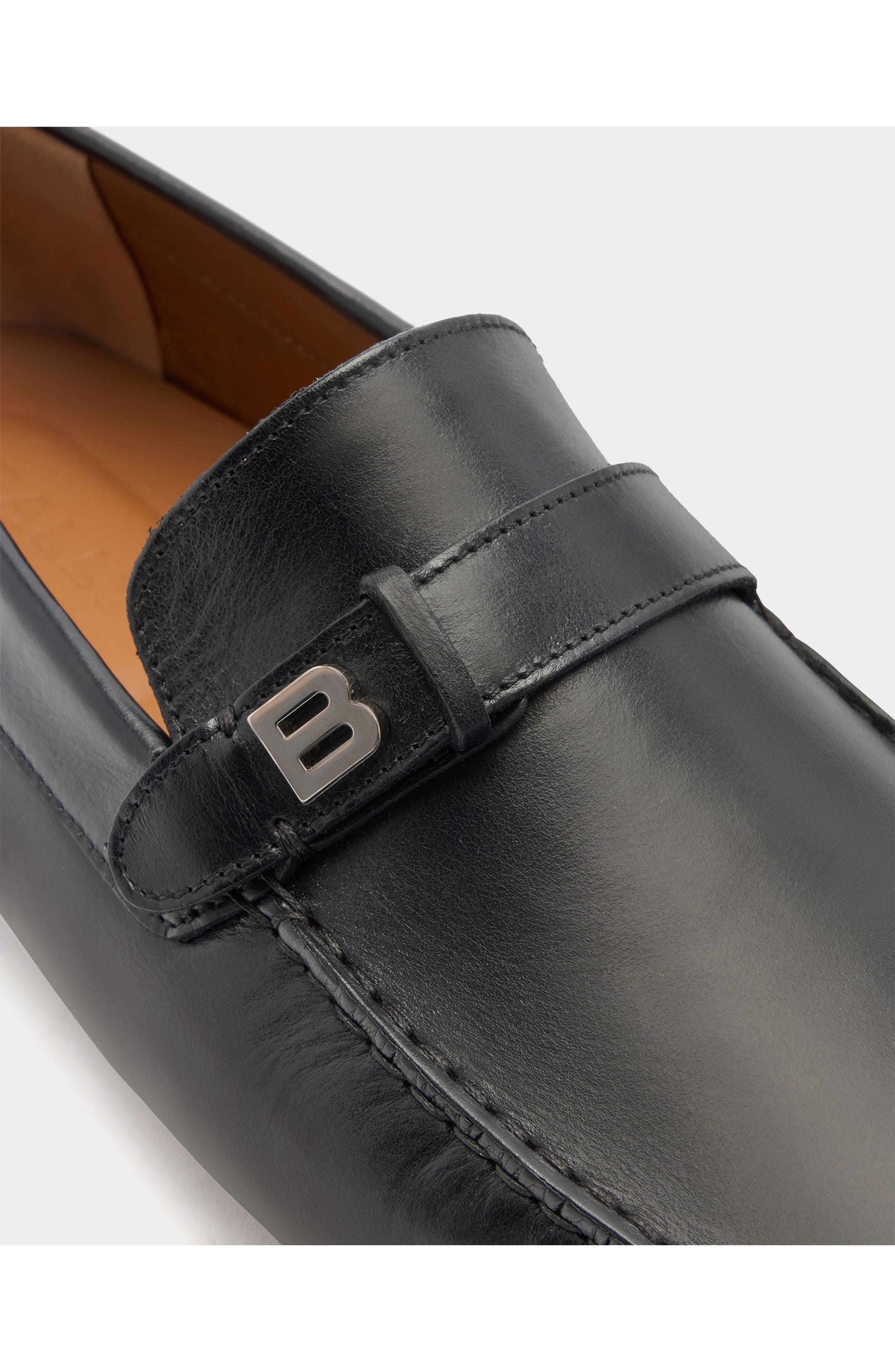 Bally Pilot Driver in Leather, Alternate, color, Black