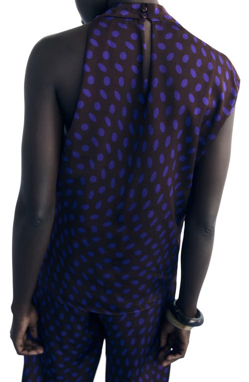Mango Drape Asymmetric Top In Blue