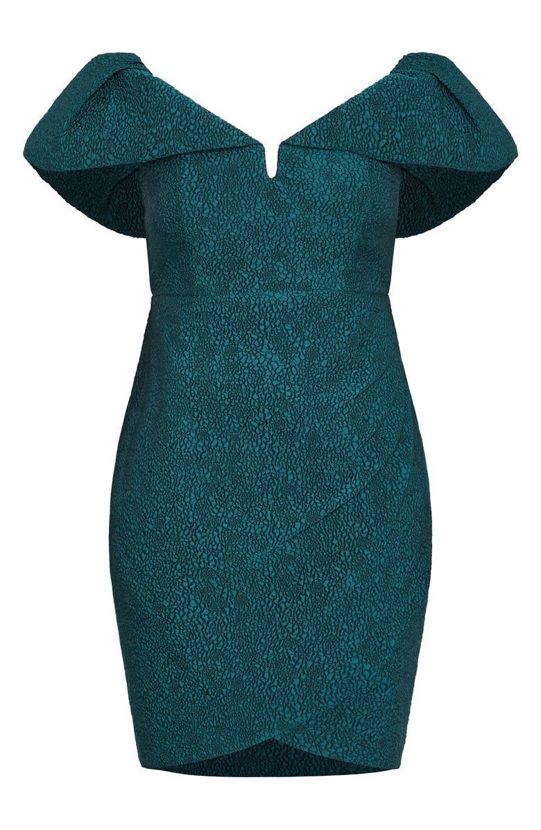 City Chic Jez Off the Shoulder Minidress, Alternate, color, Emerald