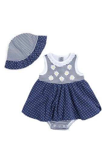 Shop Little Me Daisies Popover Bodysuit & Hat Set