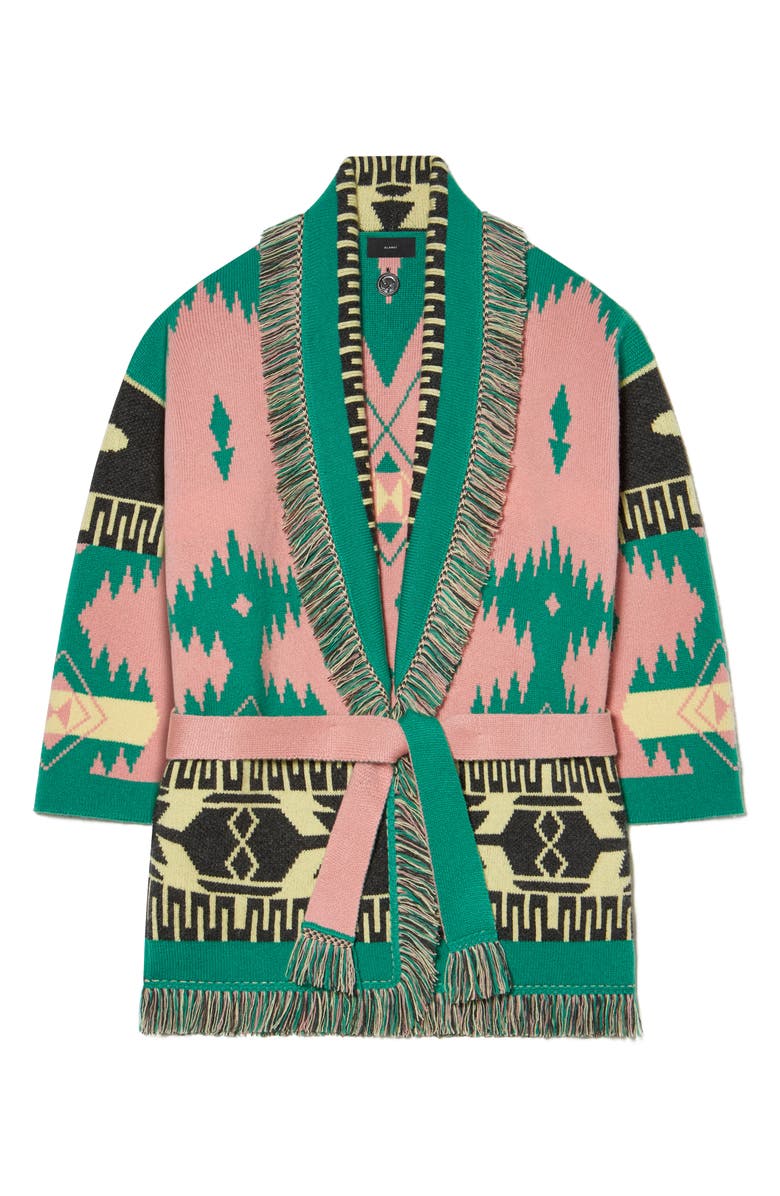 Alanui Icon Belted Oversize Cashmere Cardigan, Alternate, color,