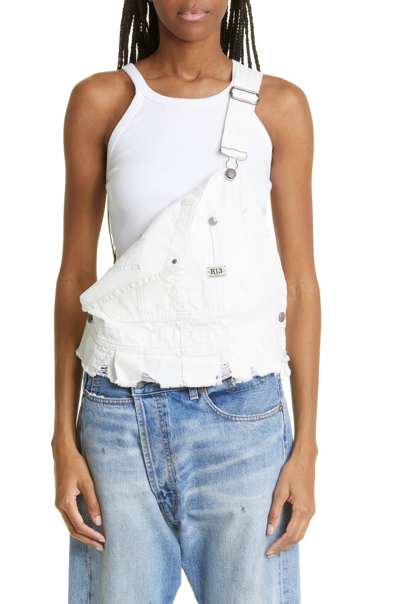 R13 Overall Bib, Main, color, Ecru Canvas