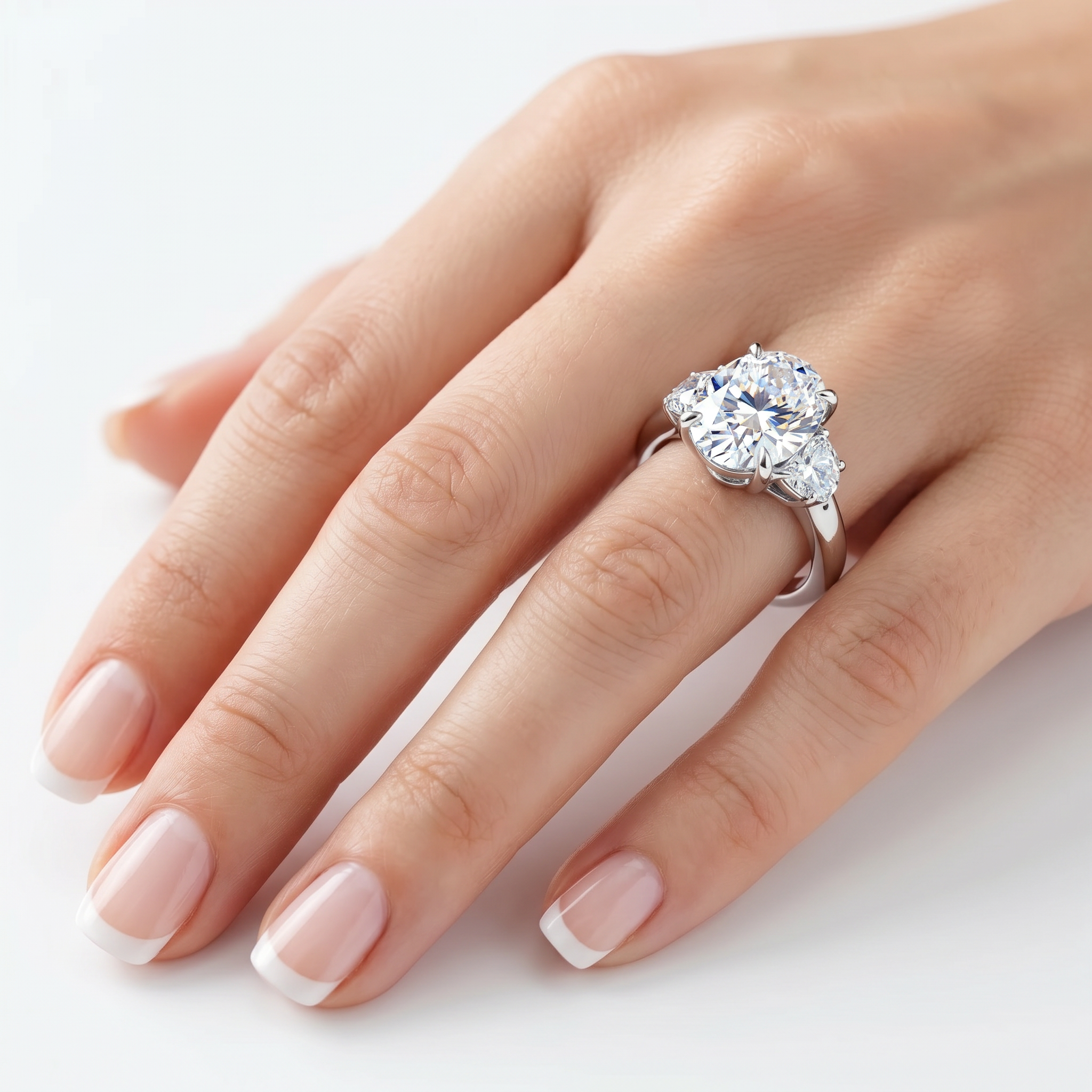 Женские аксессуары Bliss Diamond Certified Joanna 4 3/4Ct Oval & Half Moon Diamond Engagement 14k Gold Lab Grown — фото 5