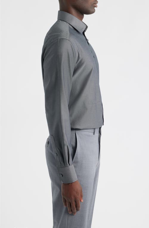 1863 By Eterna Royal Twill Modern Fit Solid Non-iron Cotton Dress Shirt In Gray