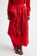 Diotima Dame Asymmetric Cotton Eyelet Skirt