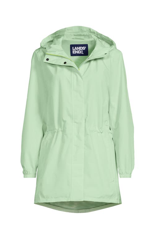 Lands' End Squall Packable Waterproof Raincoat In Icy Mint Green