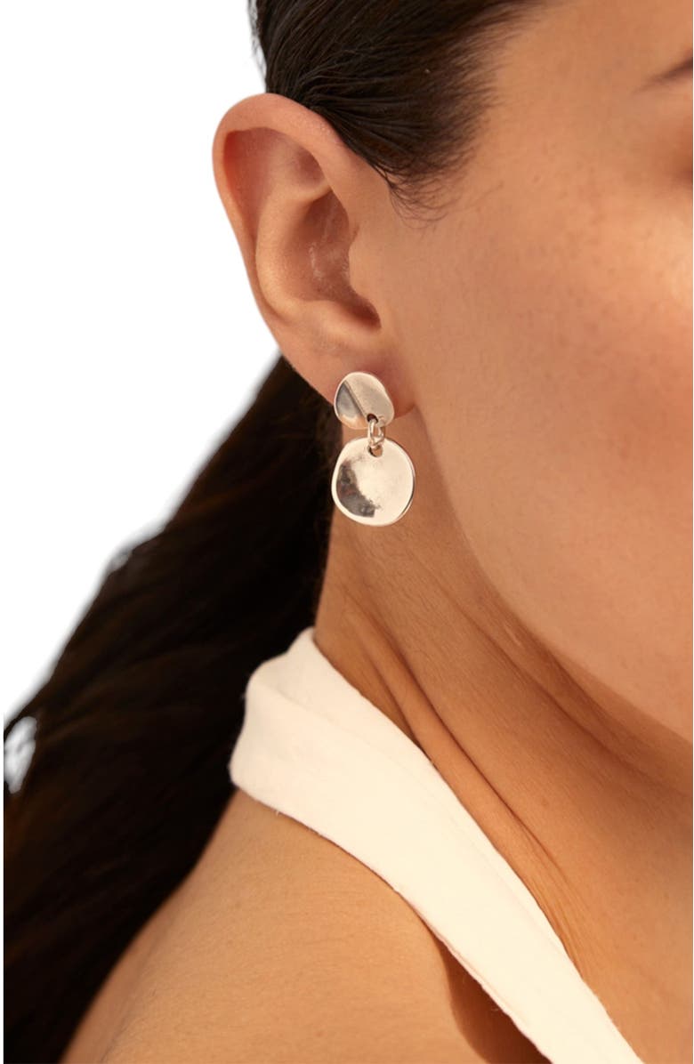 UNODE50 Sterling silver-plated irregular earrings, Alternate, color, Silver