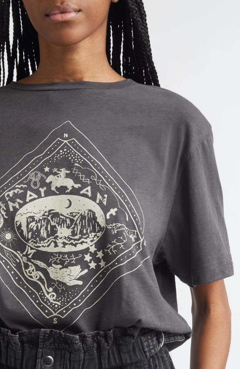 Isabel Marant Étoile Zewel Oversize Graphic T-Shirt, Alternate, color, Faded Black