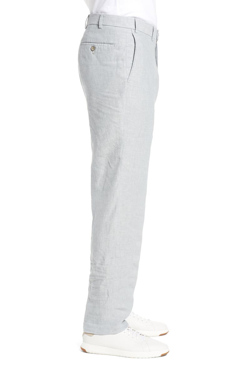 Hiltl Parma Flat Front Solid Linen Trousers, Alternate, color, 