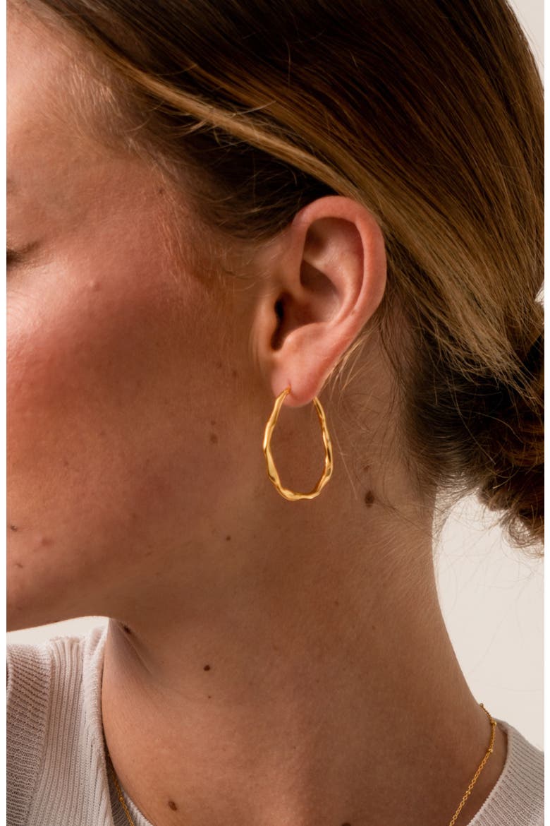 Large Oval Waterfall Hoops, Alternate, color, Yellow Gold Vermeil