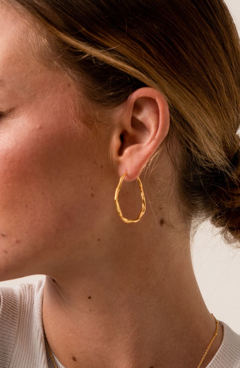 Dower & Hall Large Oval Waterfall Hoops, Alternate, color, Yellow Gold Vermeil