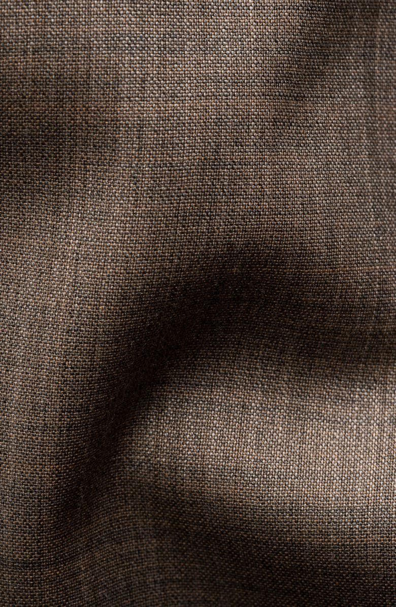 Eton Slim Fit Brown Mélange Wool Dress Shirt, Alternate, color, Light Beige