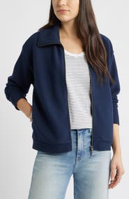 Caslon® Ottoman Knit Bomber Jacket