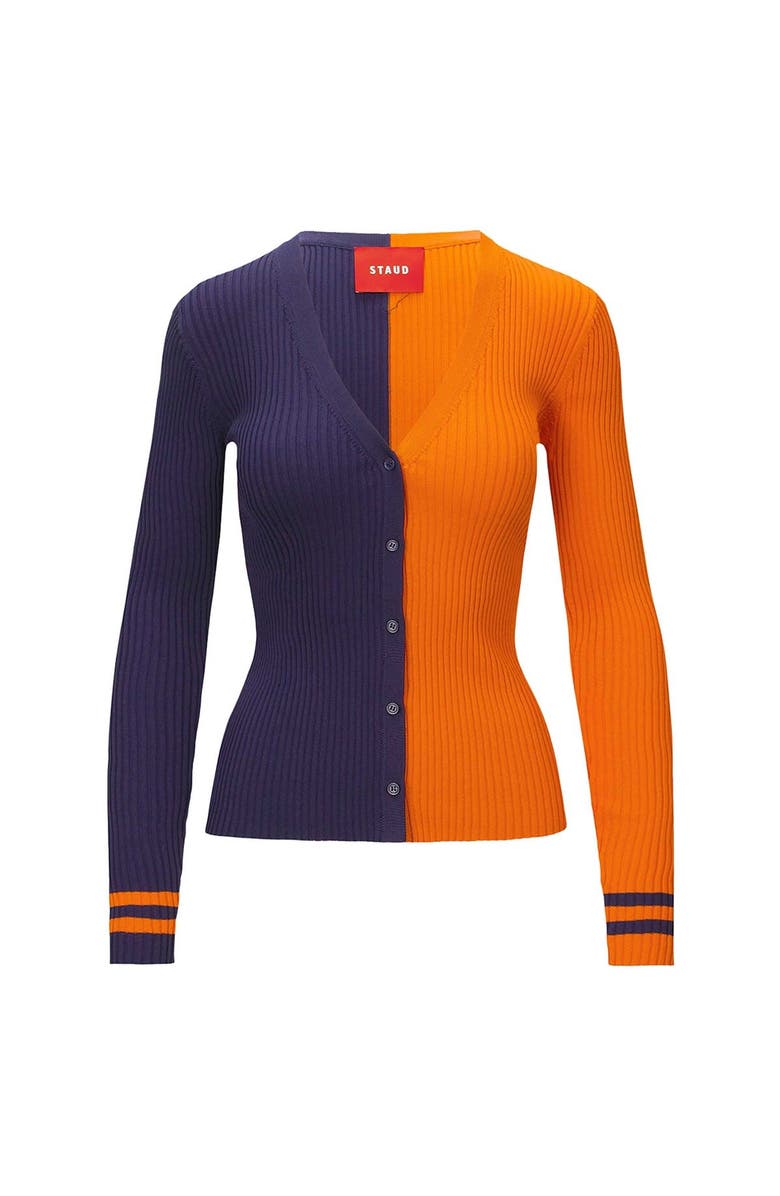 STAUD Women's STAUD Navy/Orange Chicago Bears Cargo Sweater, Alternate, color, 