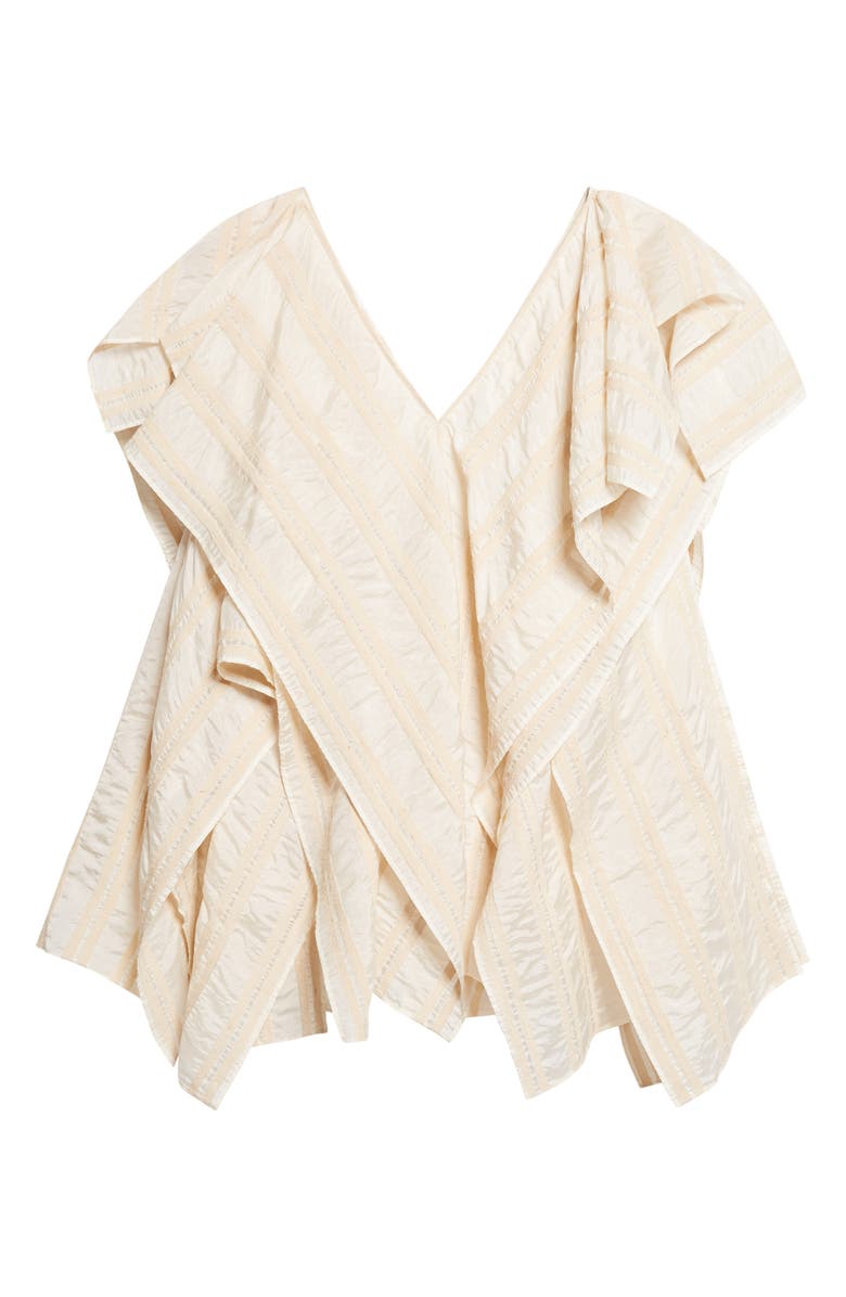 EENK Draped Wide Collar Silk Top, Alternate, color, Beige