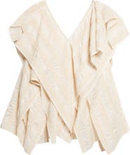 EENK Draped Wide Collar Silk Top