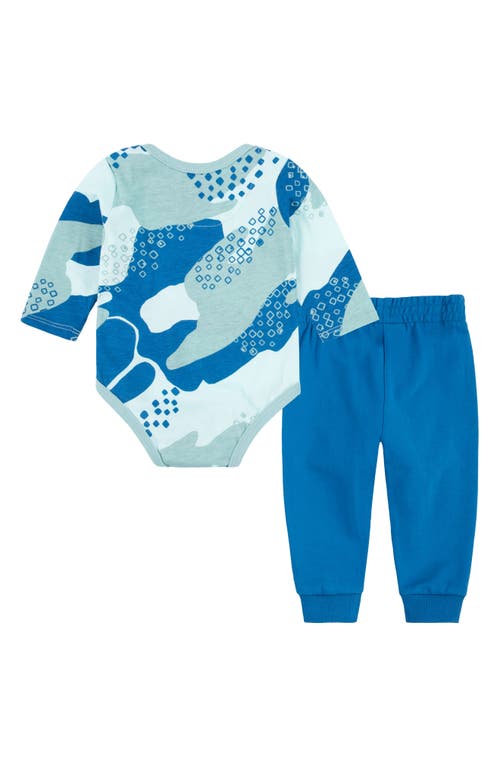 Nike Sportswear Club Camo Bodysuit & Joggers Set In Blue