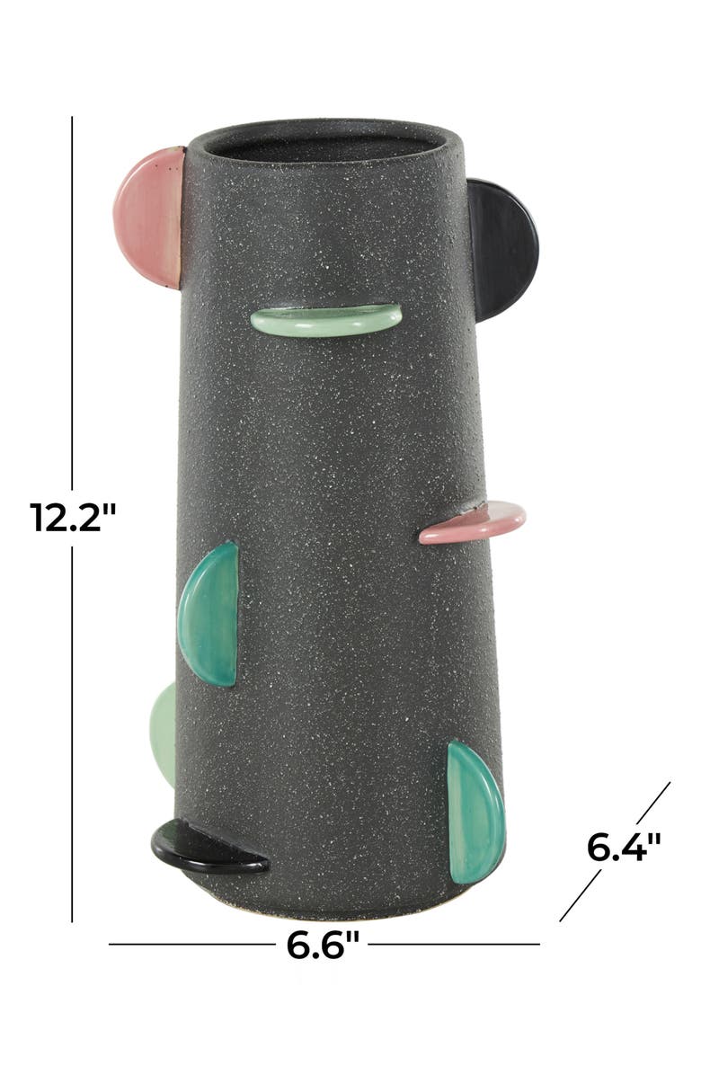 UMA Multicolored Ceramic Vase, Alternate, color, Black