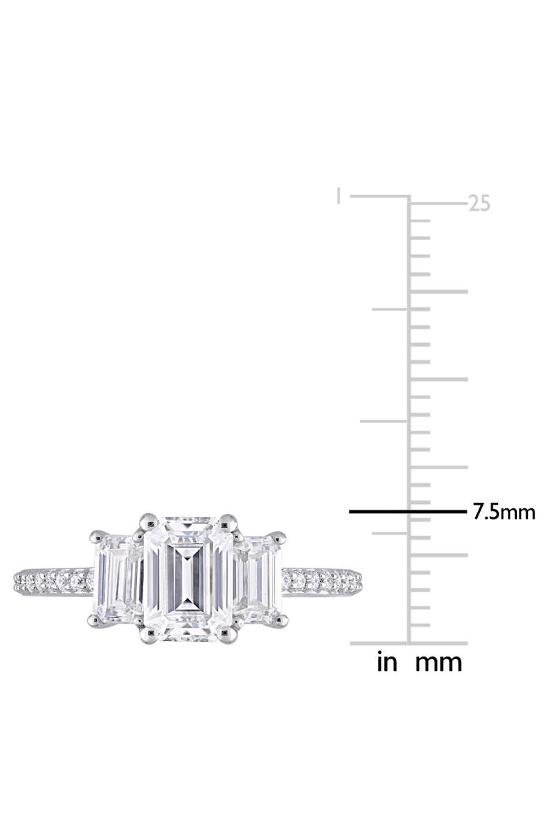 Moissanite 3-Stone Engagement Ring, Alternate, color, 10k White Gold
