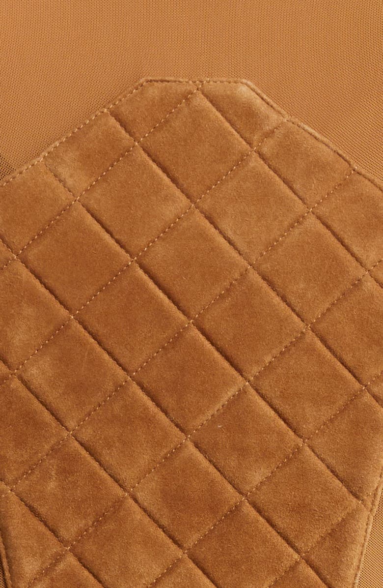 Blanc Noir Mesh Suede Moto Jacket, Alternate, color,