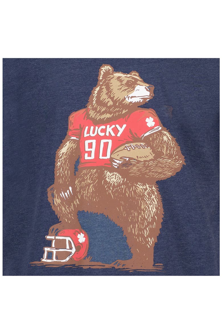 Kids' Football Bear Graphic T-Shirt, Alternate, color, DARK DENIM HTHR