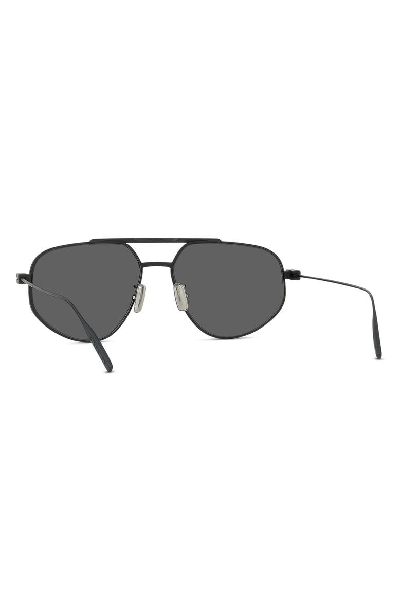 Givenchy GVSPEED 57mm Aviator Sunglasses, Alternate, color, Matte Black / Smoke Mirror