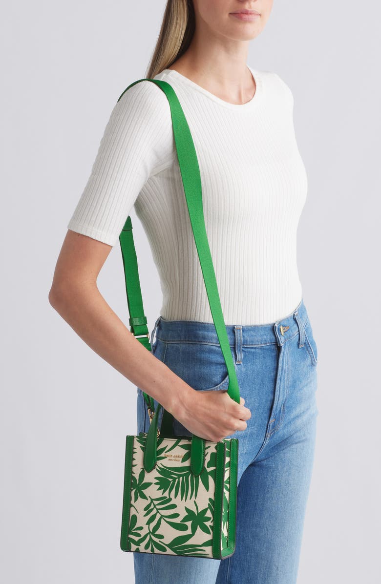 Kate Spade New York mini manhattan foliage print tote, Alternate, color,