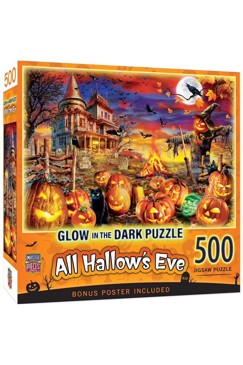 All Hallow's Eve 500 Piece Glow Puzzle, Main, color, Multicolor