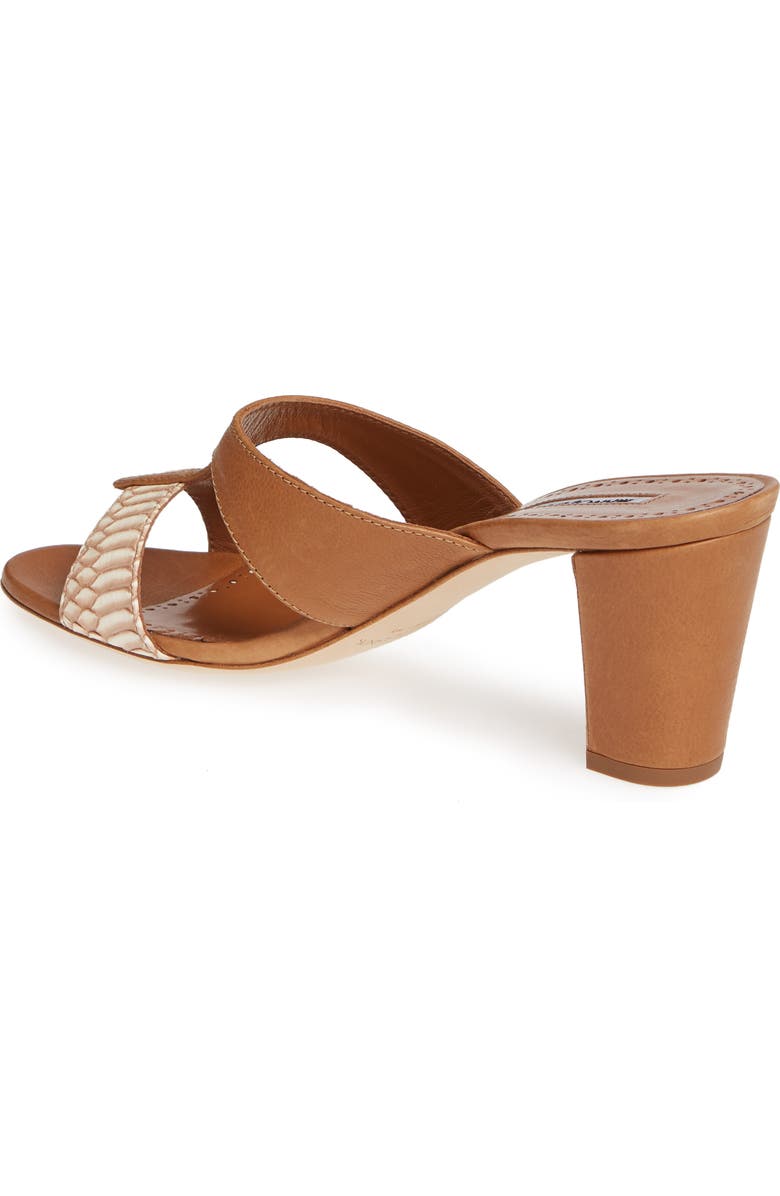 Manolo Blahnik Jedjulul Genuine Snakeskin Slide Sandal, Alternate, color,