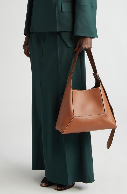 Jimmy Choo Diamond Hobo Leather Shoulder Bag In Tan/ecru/gold