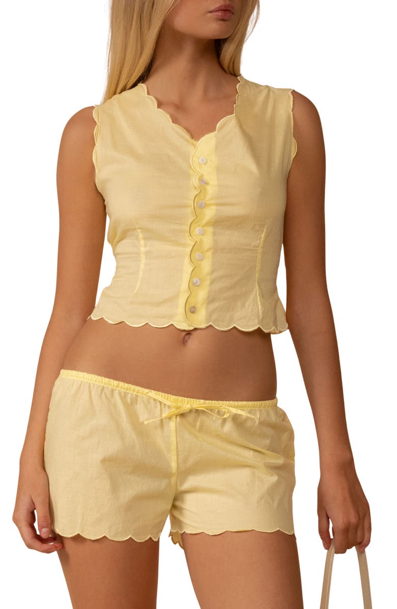 MONTCE Sunshine Scalloped Cotton Cover-Up Vest, Main, color, Sunshine