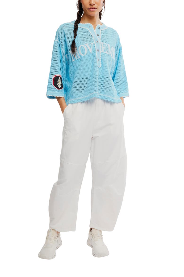 FP Movement Camp Out Embroidered Open Stitch Top, Alternate, color, BRIGHT BLUE