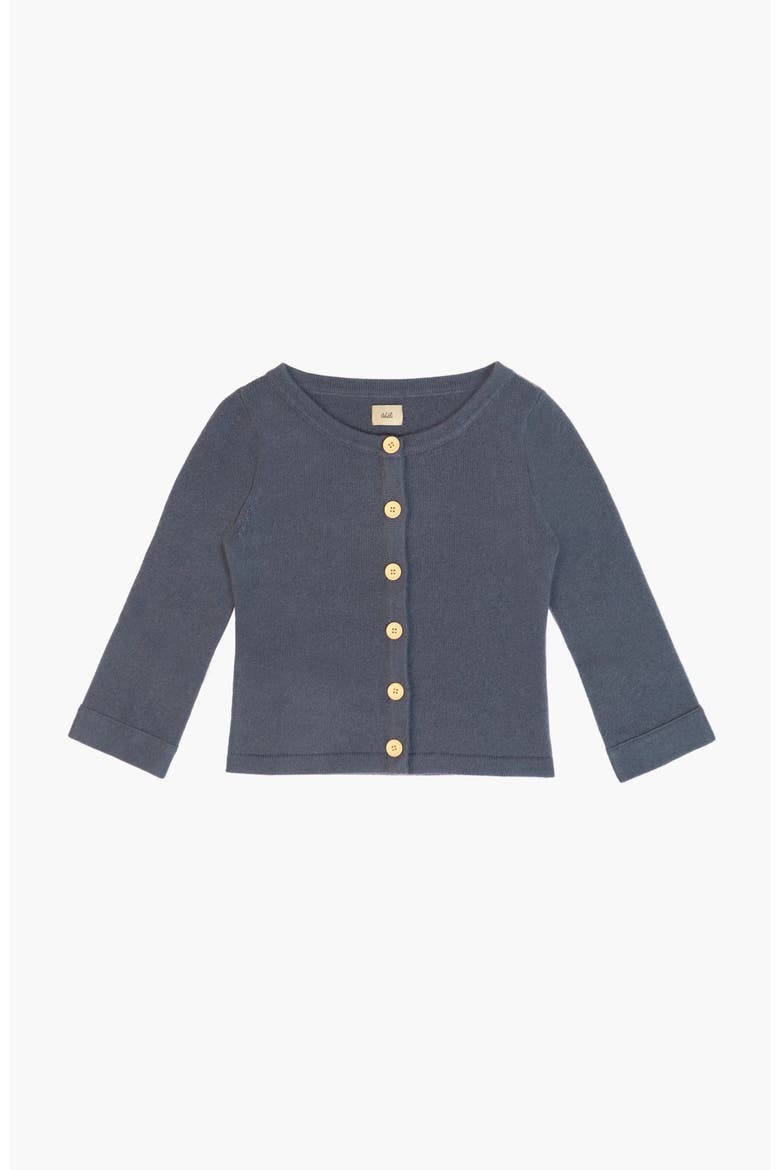 3/4 Sleeve Cashmere Cardigan, Main, color, Dark Grey