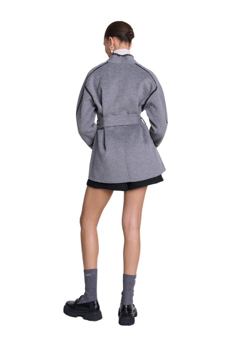 Double-faced coat, Alternate, color, Grey/black