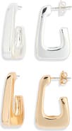 Leith Set of 2 Rectangle Hoop Earrings
