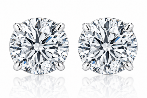 4.25ct T.w. Round Cut 14k Diamond Studs Lab Grown Women's Earrings
