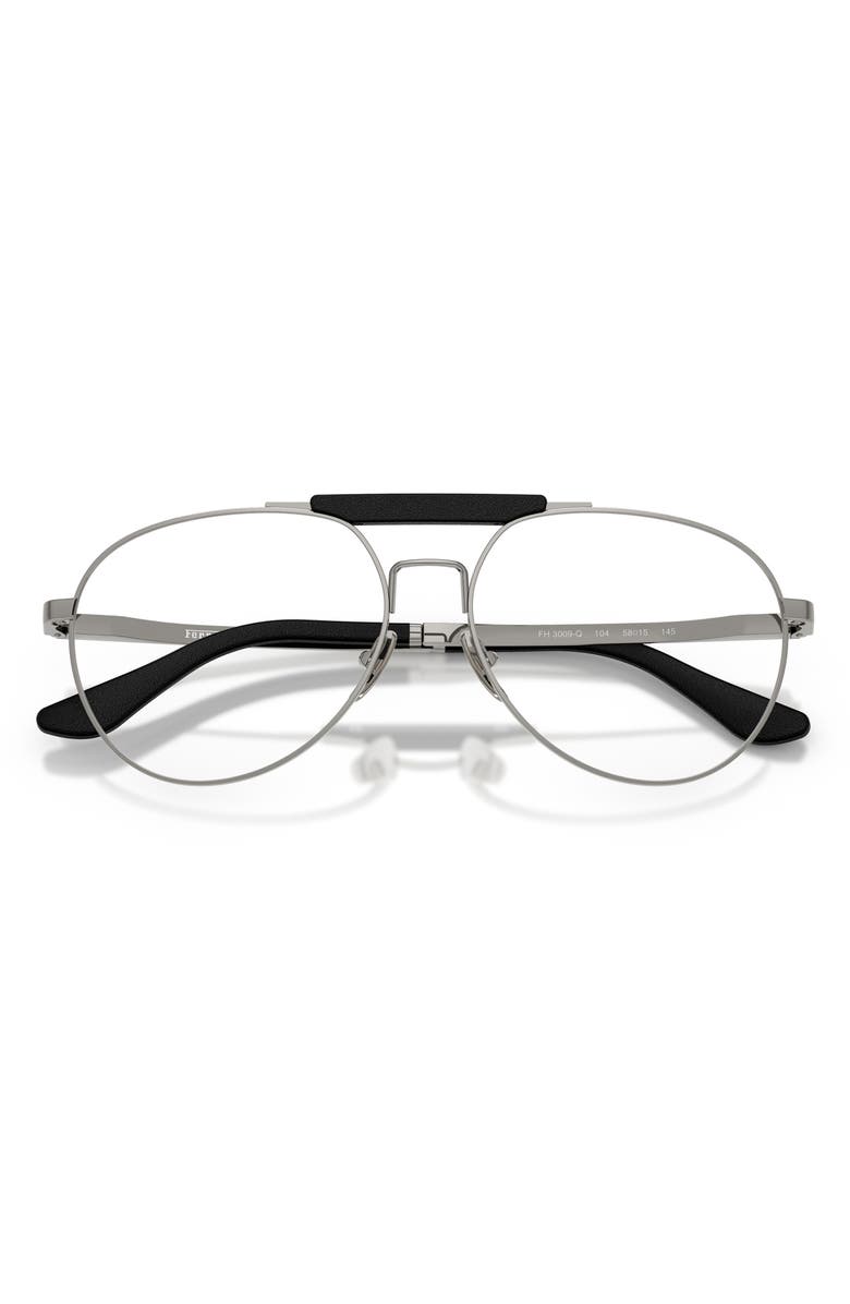 Scuderia Ferrari 56mm Pilot Optical Glasses, Alternate, color, Gunmetal / Demo Lens