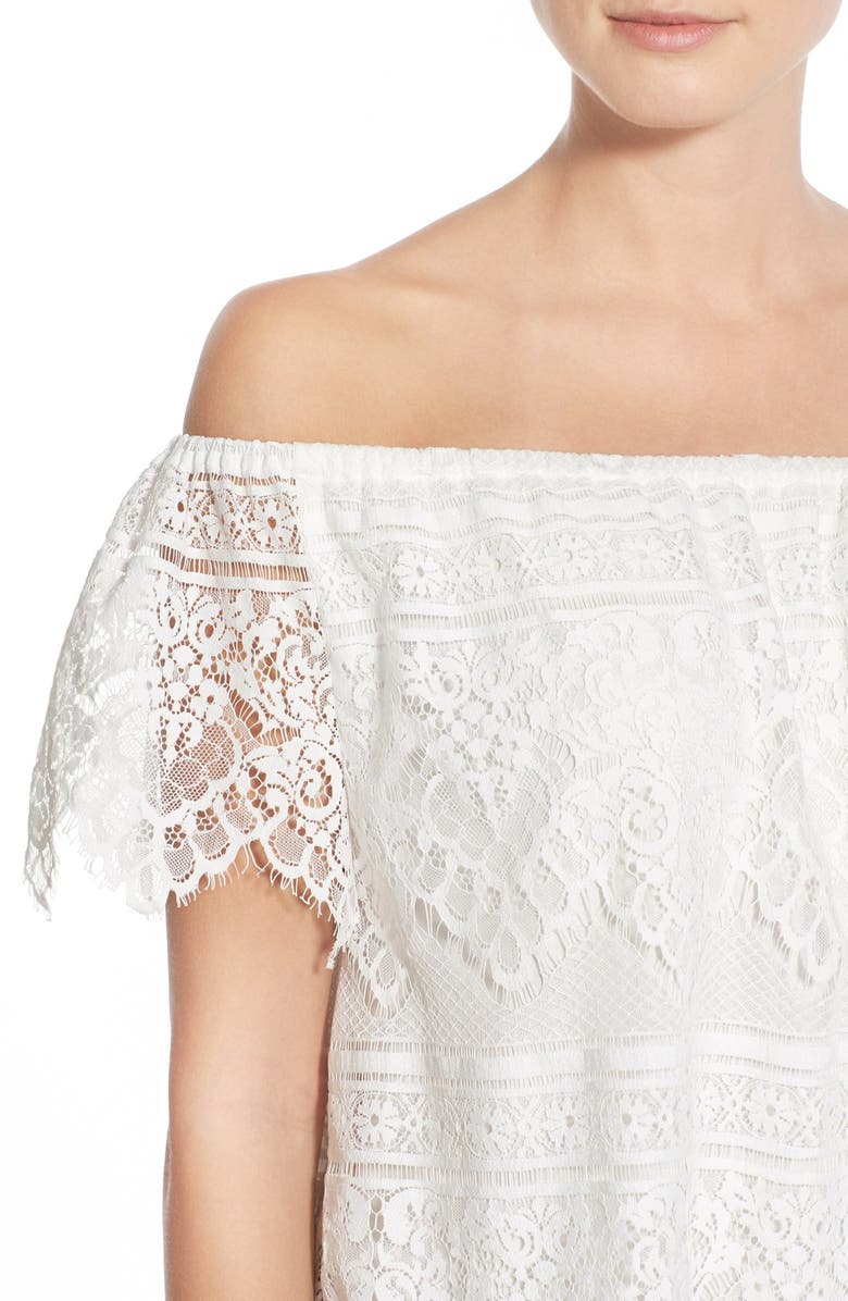 cupcakes and cashmere 'Sunset Lace' Off the Shoulder Top, Alternate, color, 