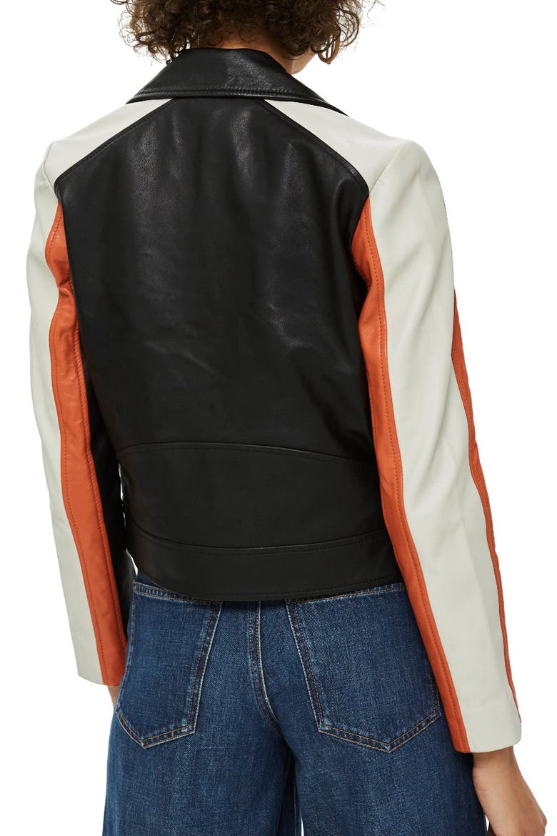 Ezra Motorcross Leather Biker Jacket, Alternate, color, BLACK MULTI