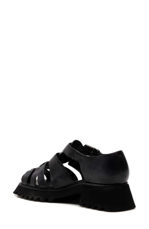 Free People Janis Fisherman Sandal In Black Leather