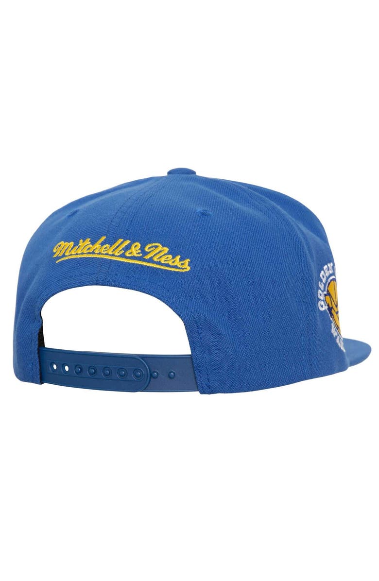 Mitchell & Ness Men's Mitchell & Ness White/Royal Golden State Warriors Retro Sport Color Block Script Snapback Hat, Alternate, color, White
